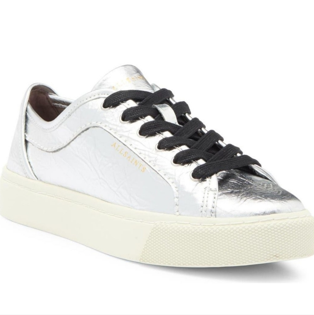 Size 10 - All Saints Women's Gina Metallic Sneaker